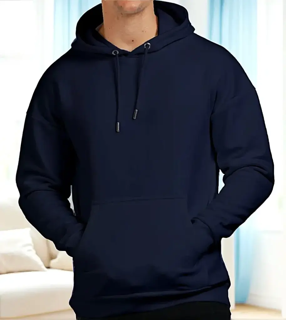 Unisex Navy Blue Pullover Hoodie - Stylish Comfort for All