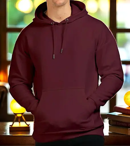 Unisex Deep Maroon Hoodie – Bold, Comfortable & Versatile