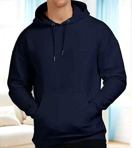 Unisex Navy Blue Pullover Hoodie - Stylish Comfort for All