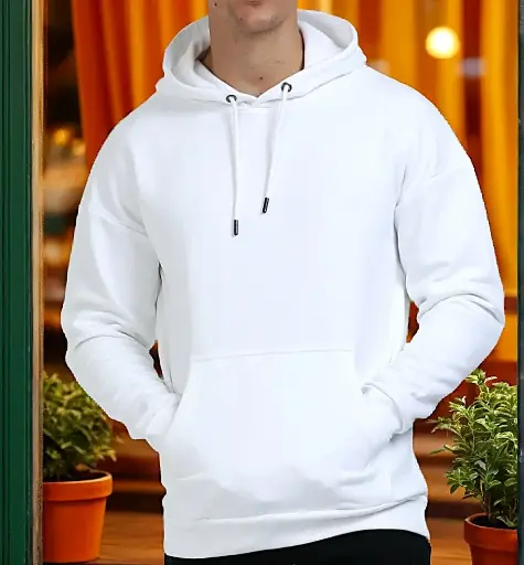 Classic White Unisex Hoodie – Soft & Comfortable Essential Wear